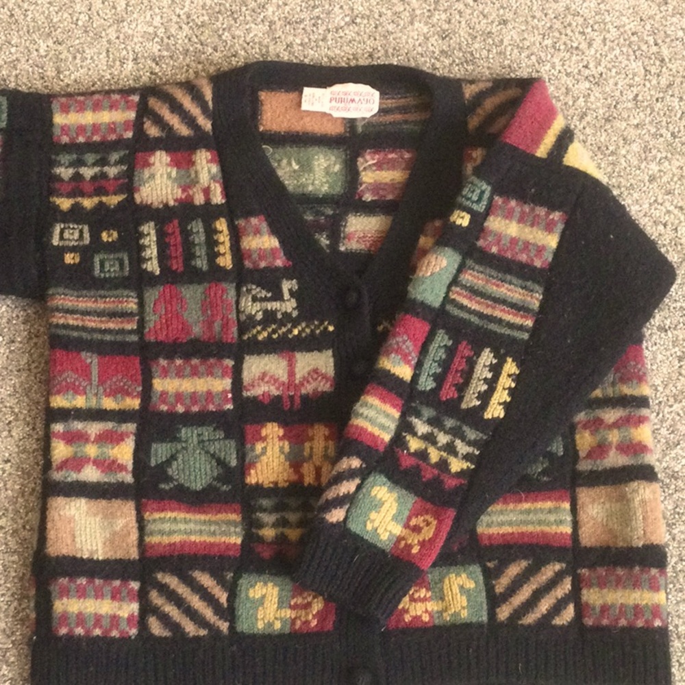 Putumayo Vintage Wool Cardigan Sweater